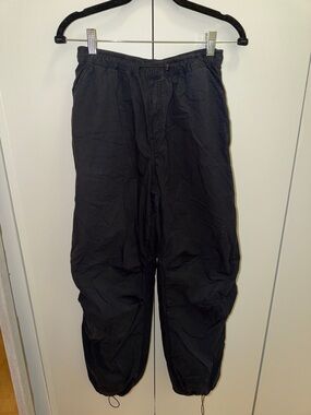 Black Casual Drawstring Pants